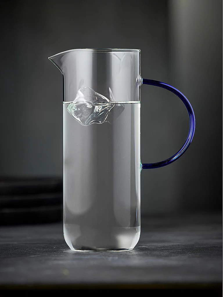 LYNGBY GLAS Glaskrug TORINO 1,1l Klar/ Blau  baby 2